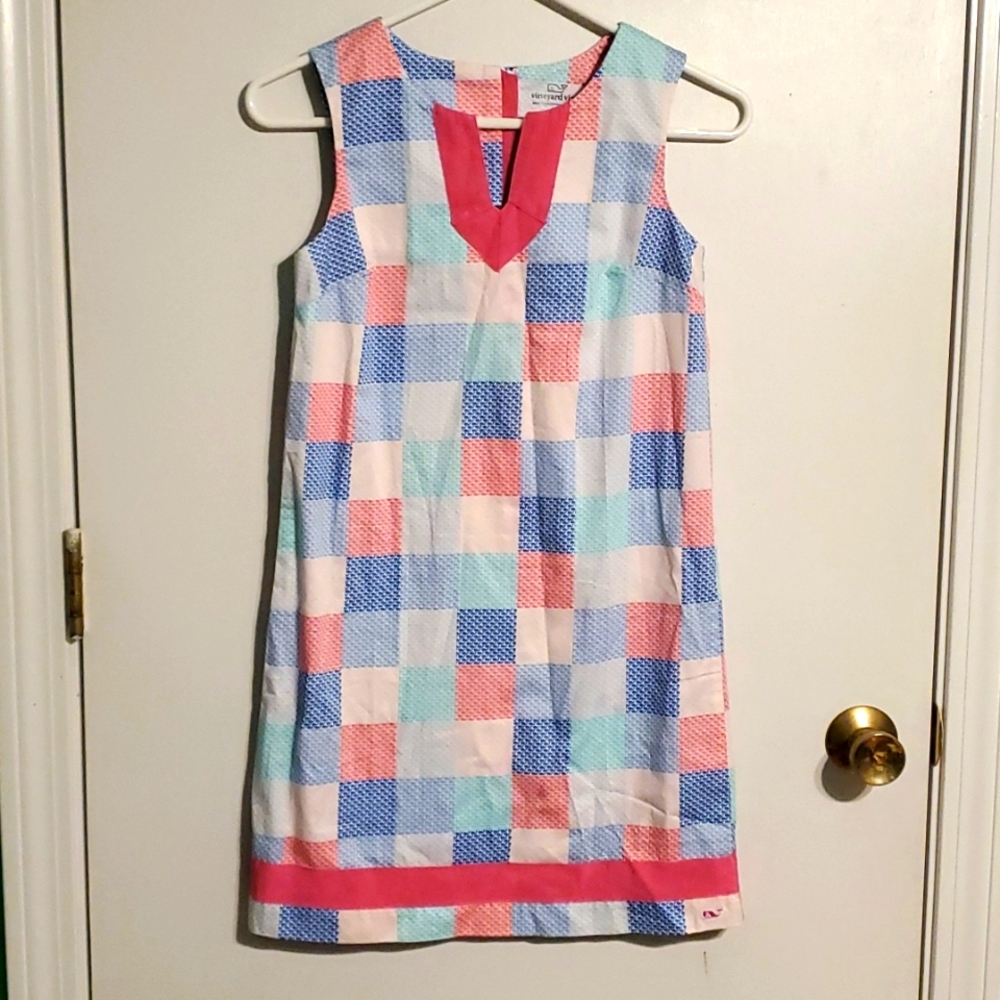 Vineyard vines girl's 12 blue and pink whales 🐋 dress